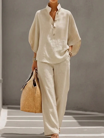 Mariel™ | Conjunto de manga murciélago con pantalón de pierna ancha