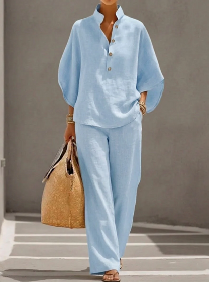 Mariel™ | Conjunto de manga murciélago con pantalón de pierna ancha