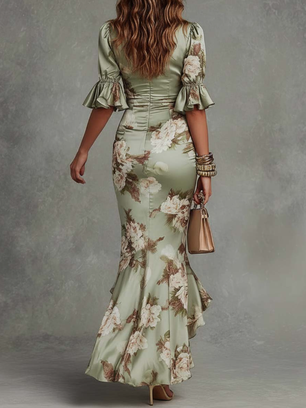 Isabela | Vestido largo con estampado floral