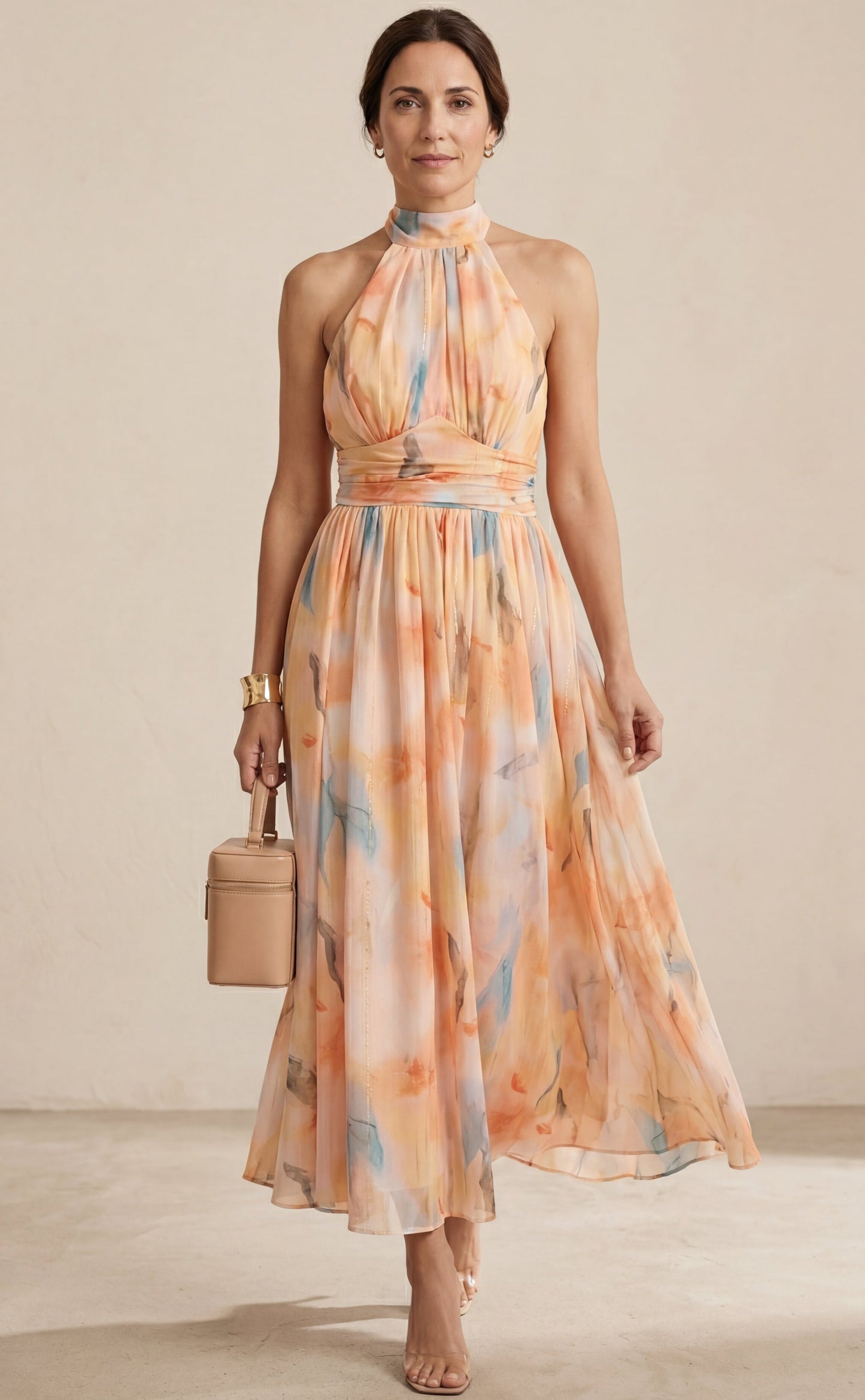 ESTHER ™| Vestido Halter de Estilo Acuarela