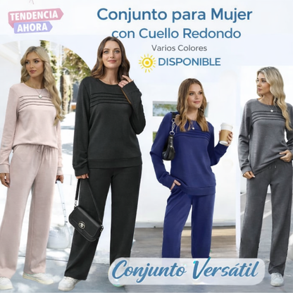 Conjunto de  cuello redondo y pantalón con cordón
