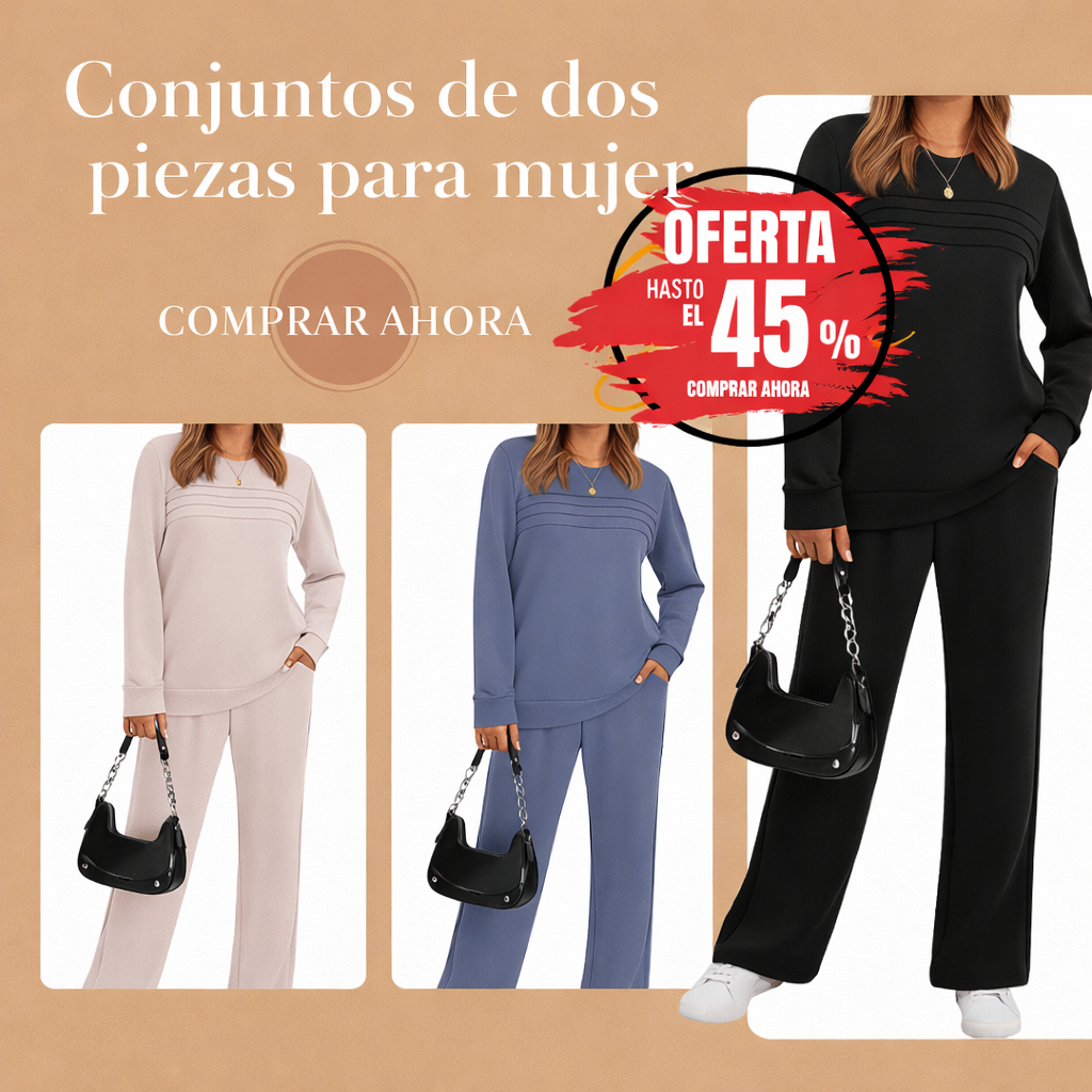 Conjunto de  cuello redondo y pantalón con cordón