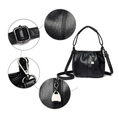 Bolso de mano con diseño arrugado