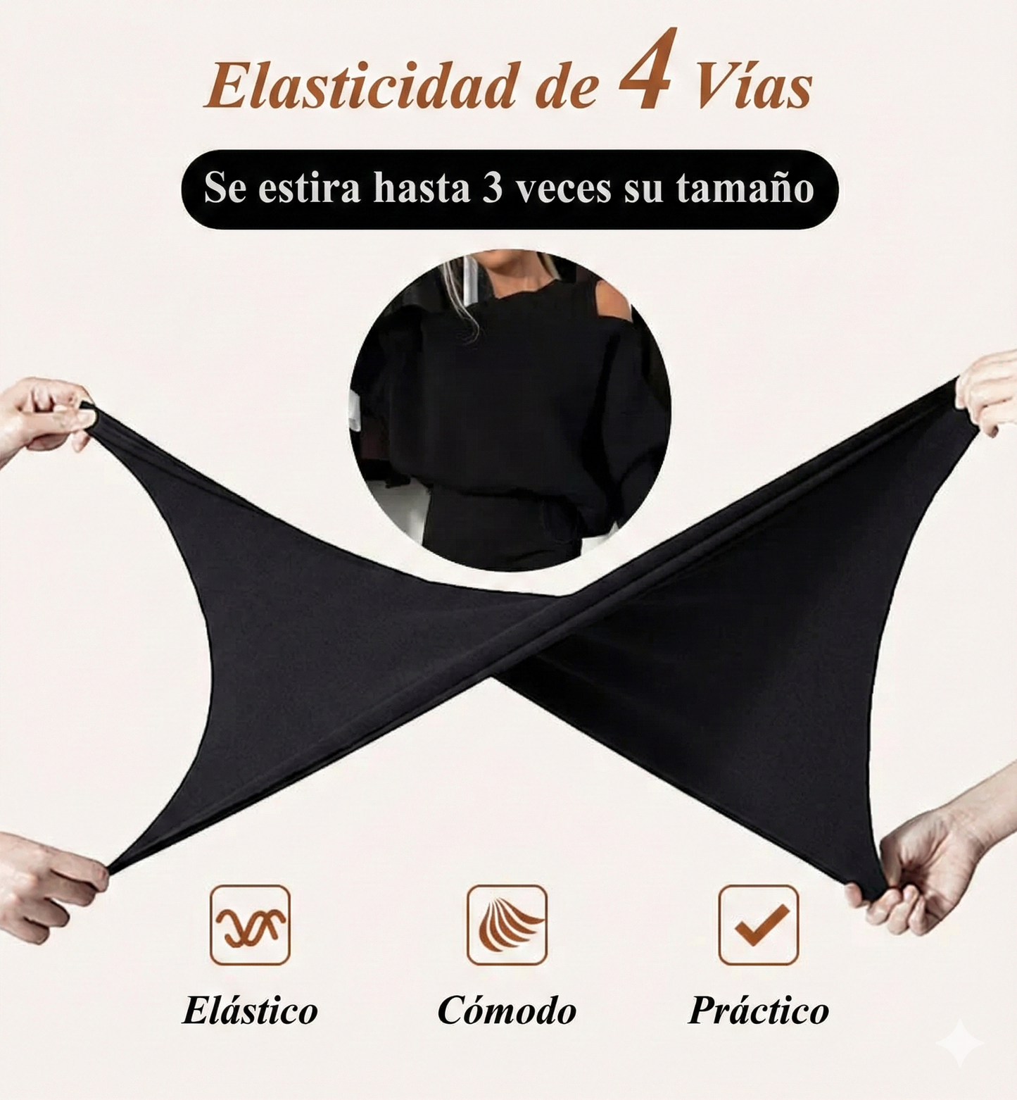 Conjunto: sudadera con hombros caídos y vestido sin mangas