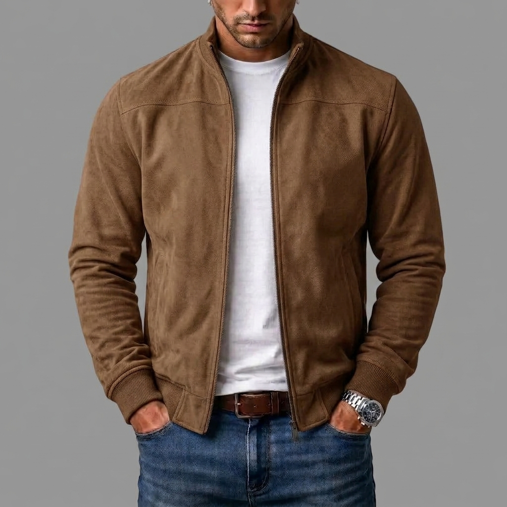 Chaqueta bomber de ante