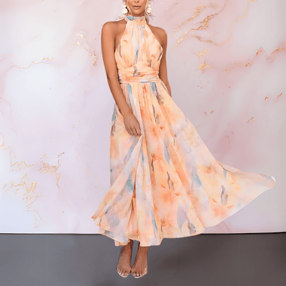 ESTHER ™| Vestido Halter de Estilo Acuarela