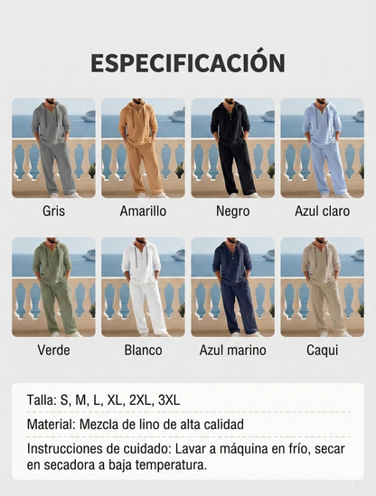 Conjunto para hombre: camiseta holgada con capucha y pantalones 
