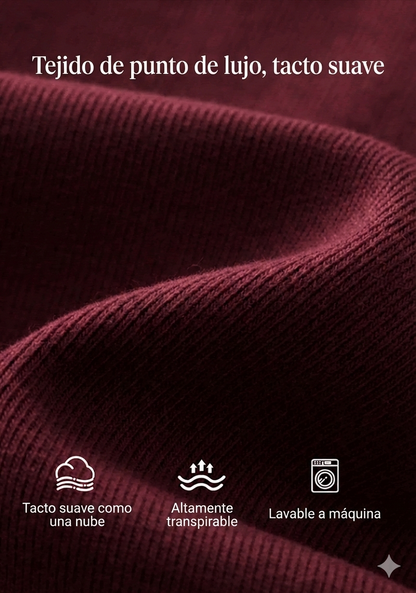 Conjunto de sudadera con cuello alto y cremallera lateral y pantalones.