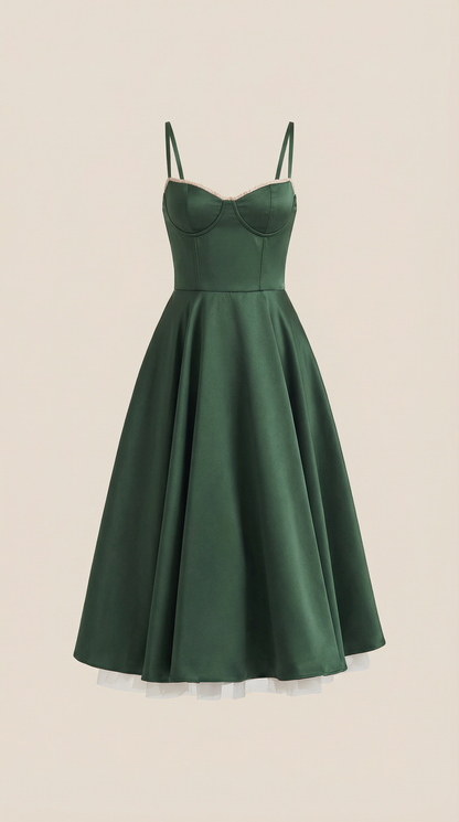 Vestido Midi Estructurado de Estilo Clásico