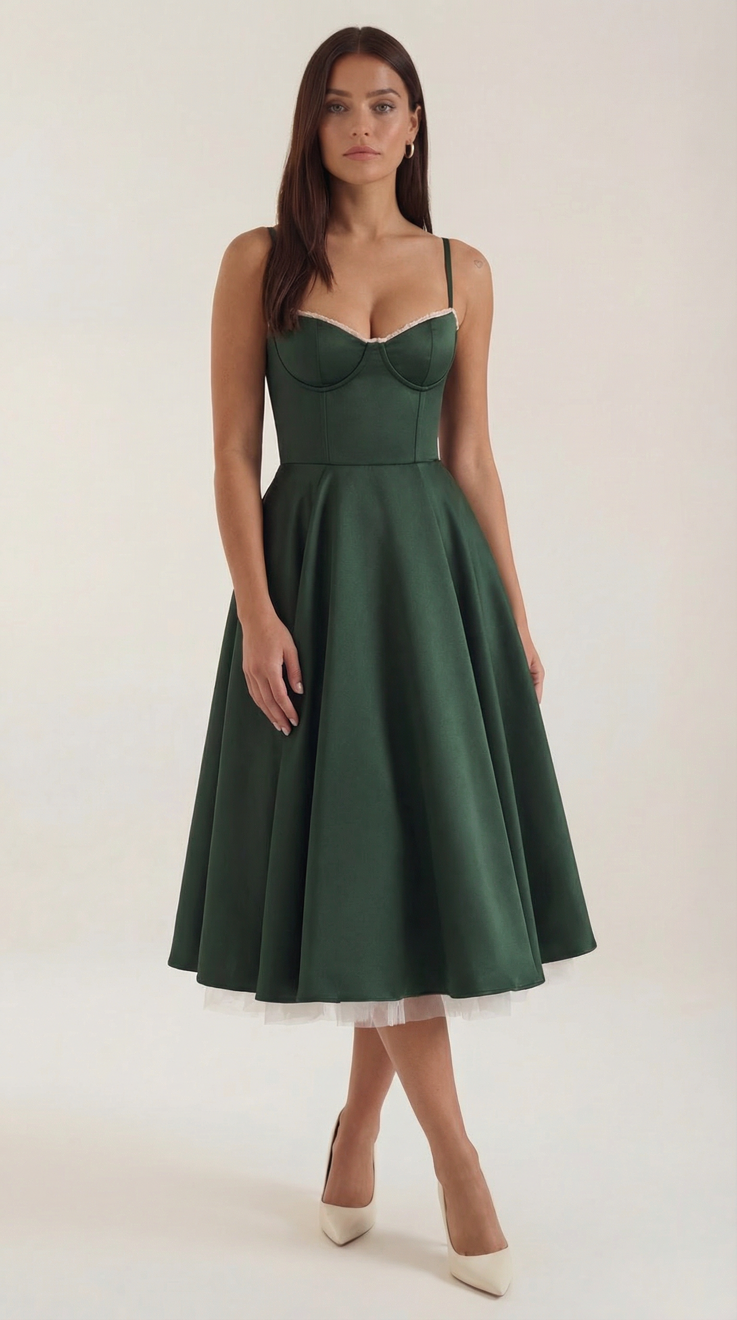 Vestido Midi Estructurado de Estilo Clásico
