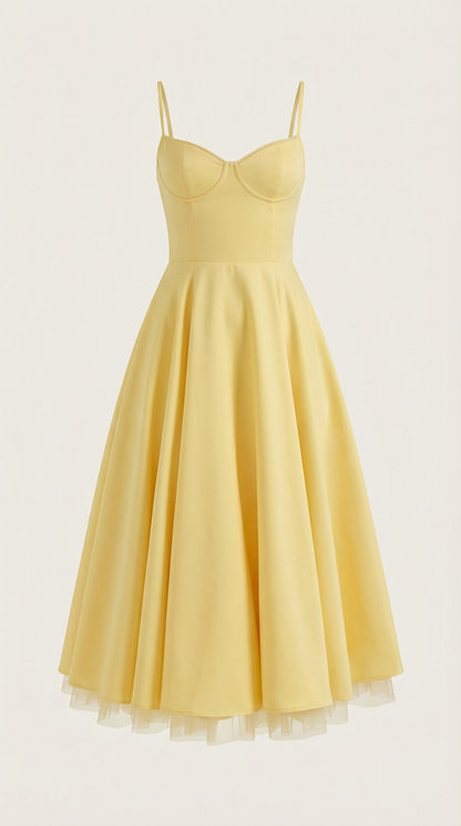 Vestido Midi Estructurado de Estilo Clásico