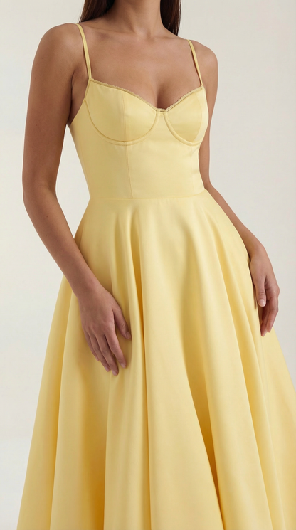 Vestido Midi Estructurado de Estilo Clásico