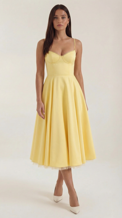 Vestido Midi Estructurado de Estilo Clásico