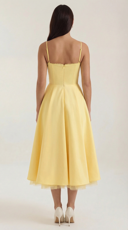 Vestido Midi Estructurado de Estilo Clásico