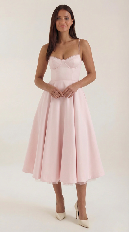 Vestido Midi Estructurado de Estilo Clásico