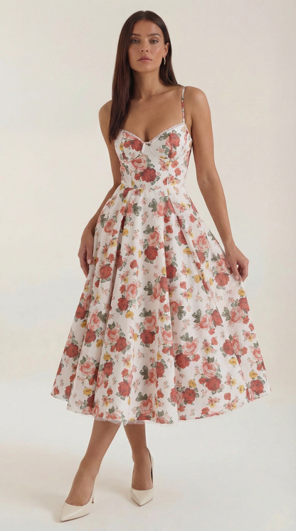 Vestido Midi Estructurado de Estilo Clásico