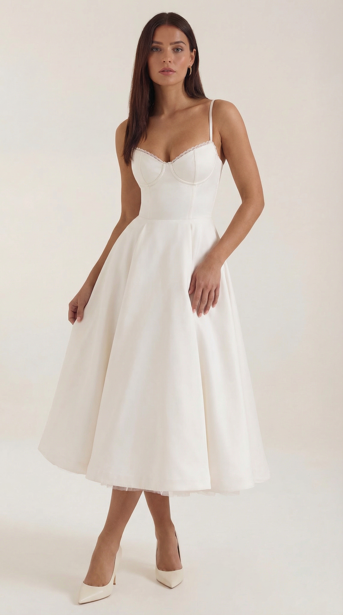 Vestido Midi Estructurado de Estilo Clásico