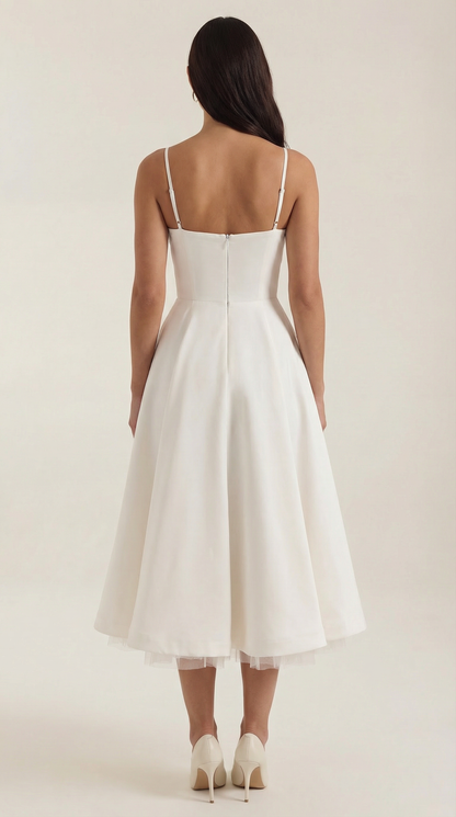 Vestido Midi Estructurado de Estilo Clásico