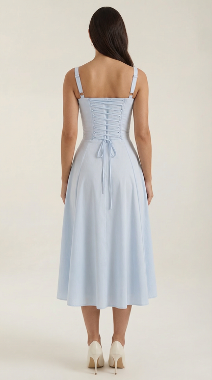 Vestido Midi de Corte Corset