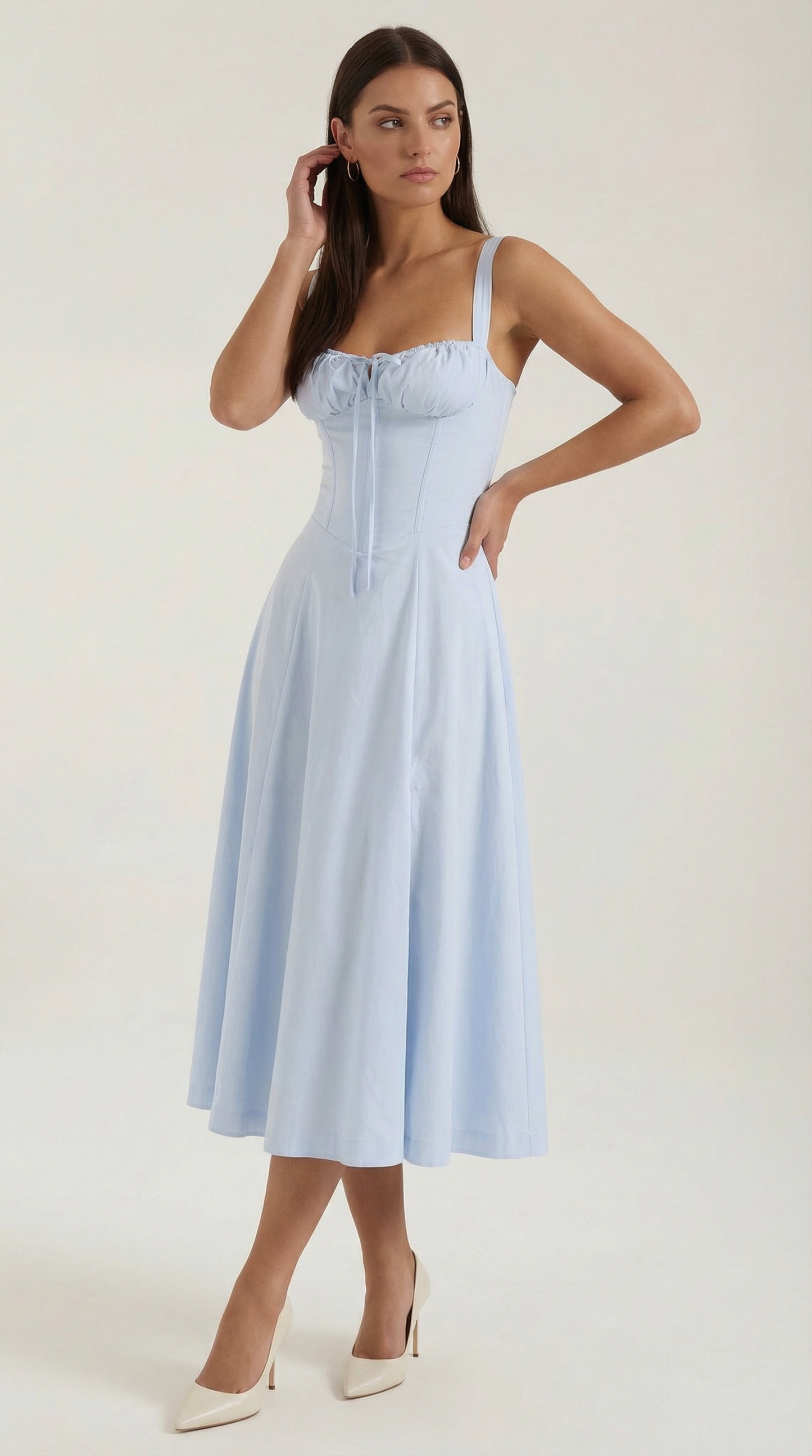 Vestido Midi de Corte Corset