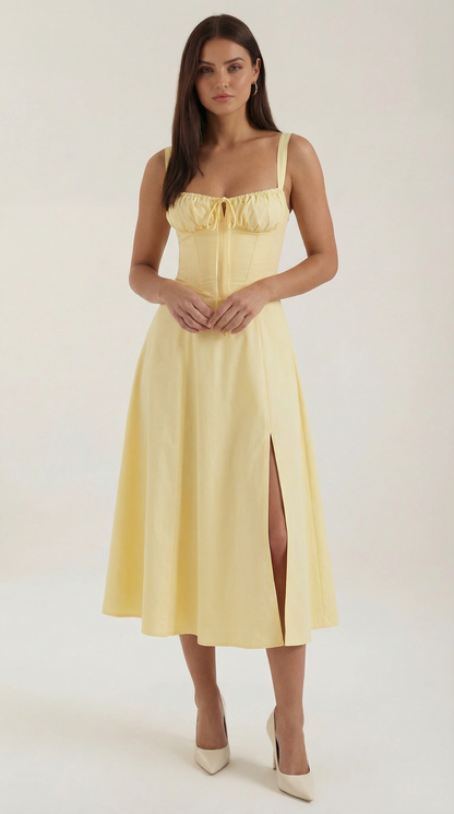 Vestido Midi de Corte Corset