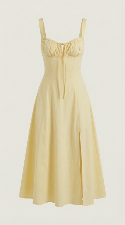 Vestido Midi de Corte Corset