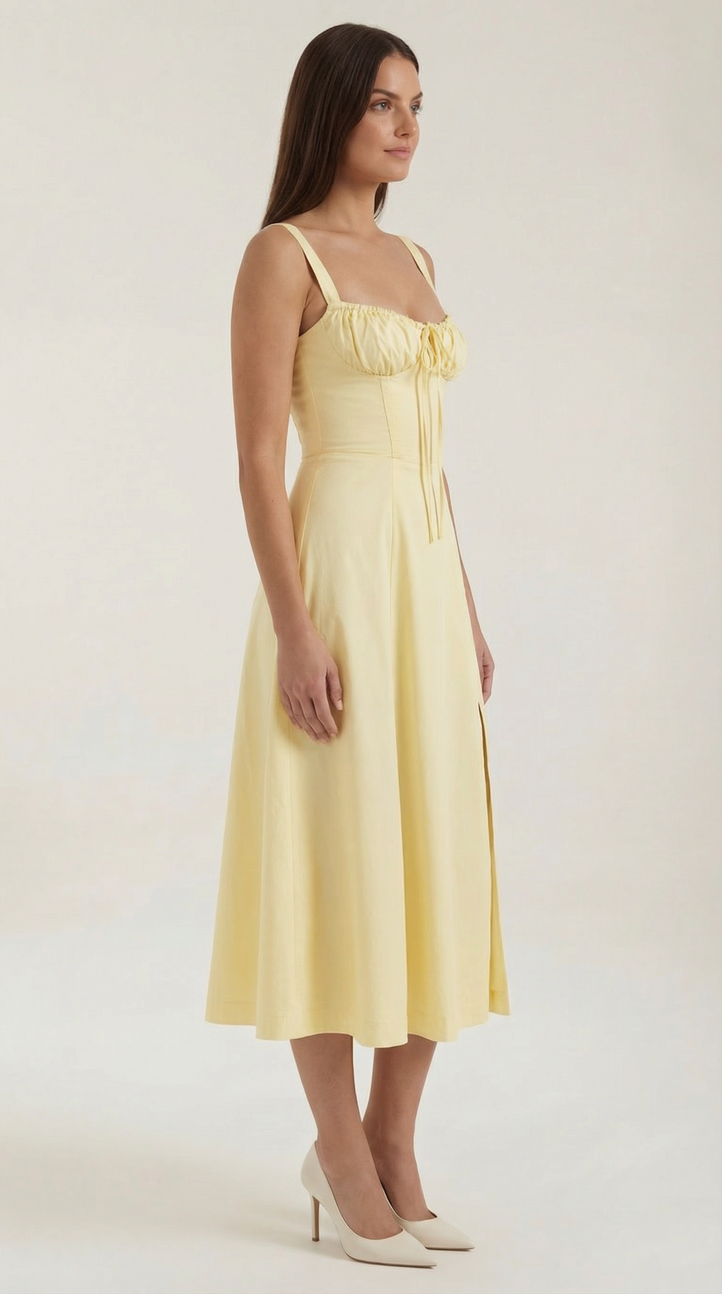 Vestido Midi de Corte Corset