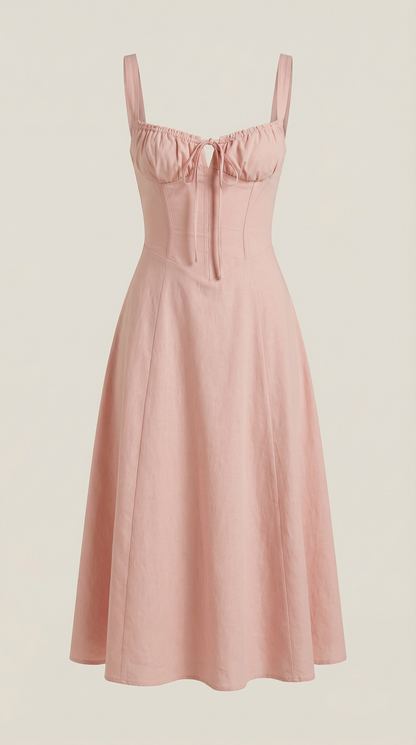 Vestido Midi de Corte Corset