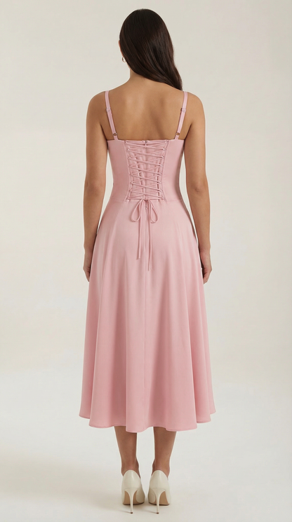 Vestido Midi de Corte Corset