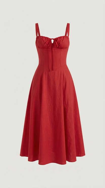 Vestido Midi de Corte Corset