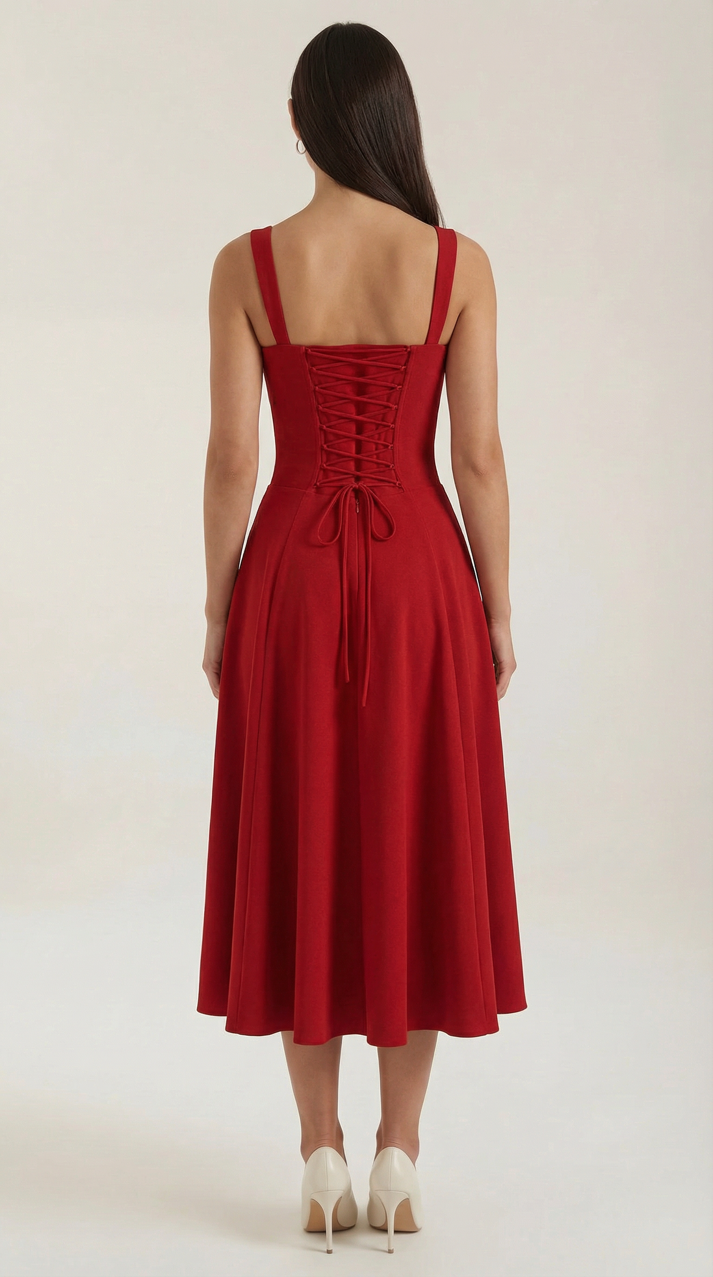 Vestido Midi de Corte Corset