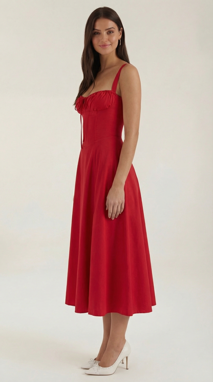 Vestido Midi de Corte Corset