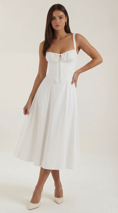 Vestido Midi de Corte Corset