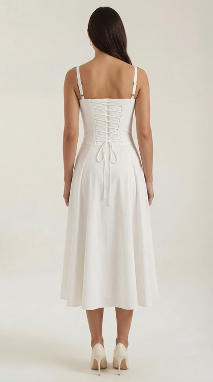 Vestido Midi de Corte Corset