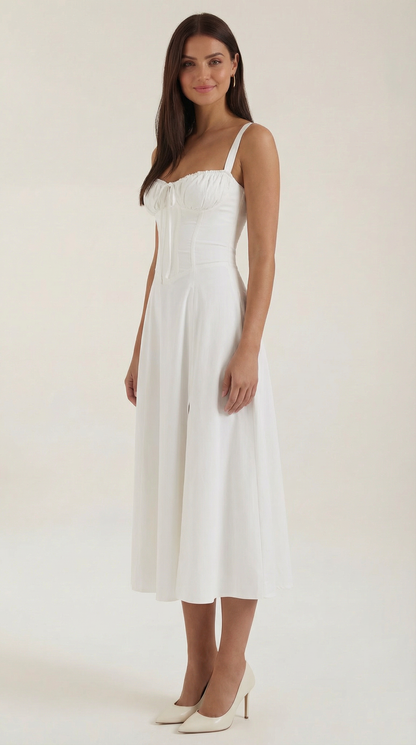 Vestido Midi de Corte Corset