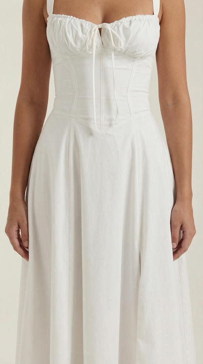 Vestido Midi de Corte Corset