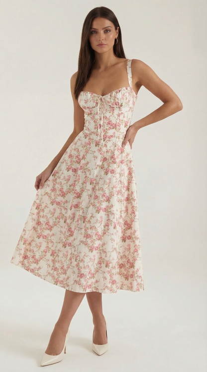 Vestido Elegante con Estampado Floral