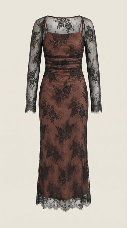 Vestido Largo de Encaje