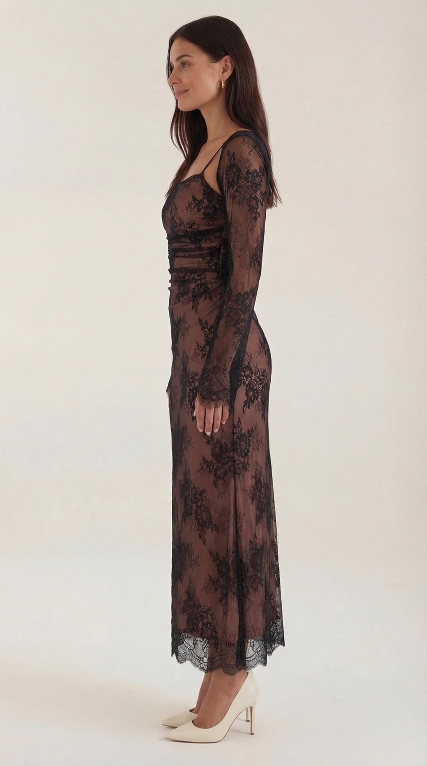 Vestido Largo de Encaje