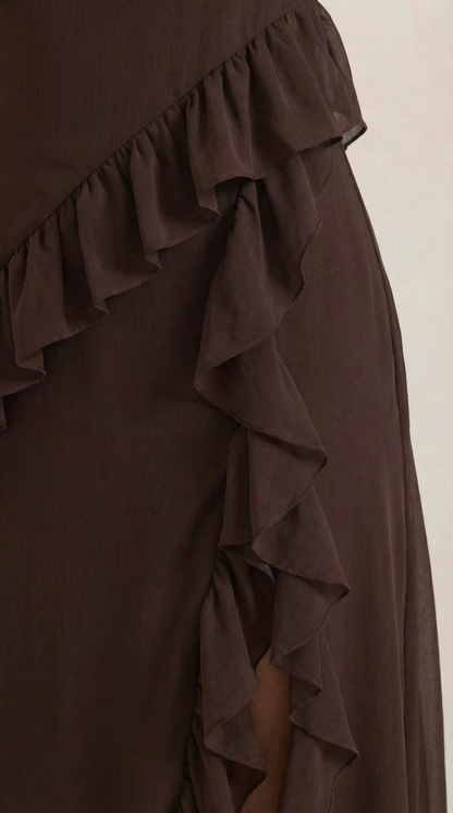 Vestido Largo con Volantes