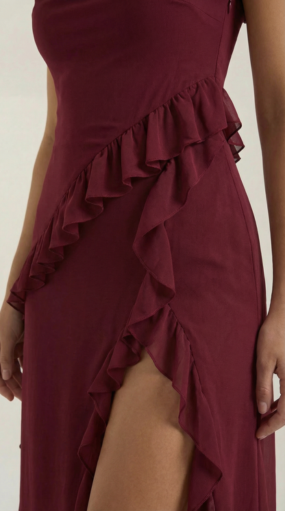 Vestido Largo con Volantes