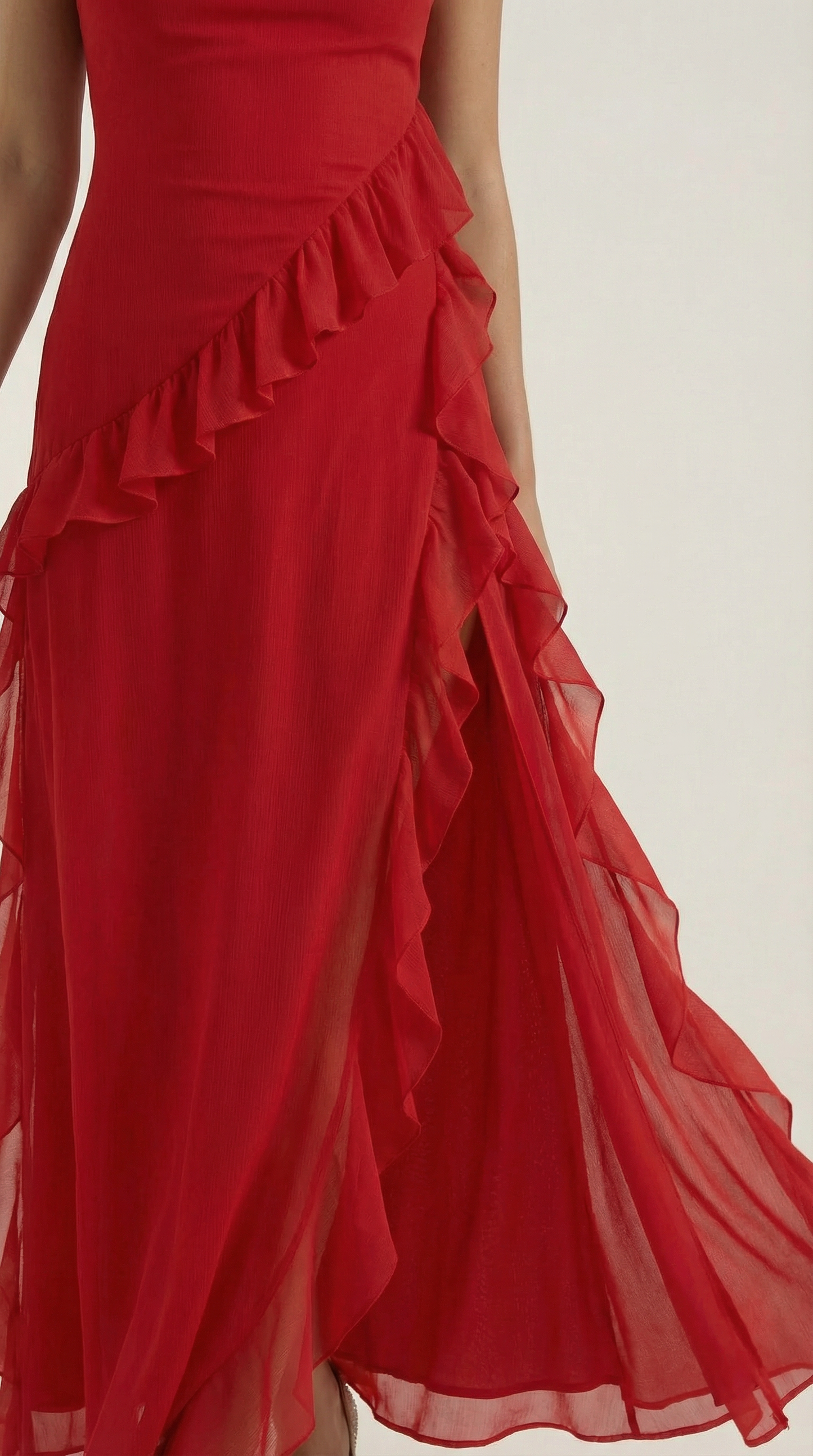 Vestido Largo con Volantes