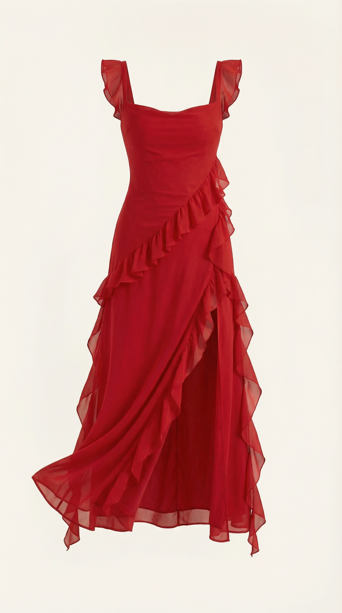 Vestido Largo con Volantes