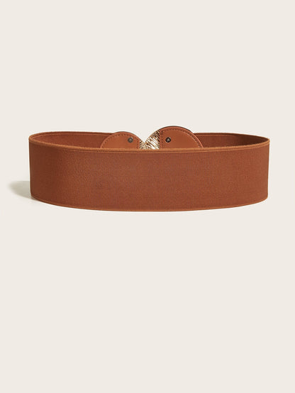 Cinturón vintage para mujer con hebilla dorada y alta elasticidad