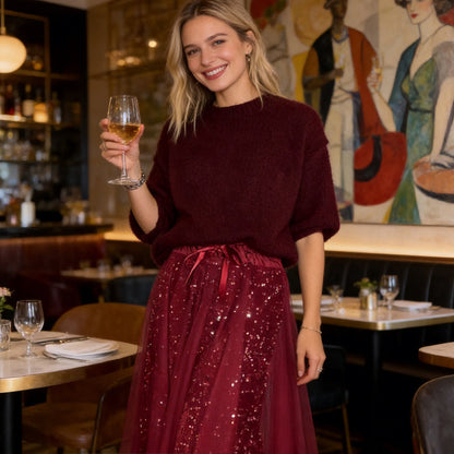 TOP Y FALDA BRILLANTE