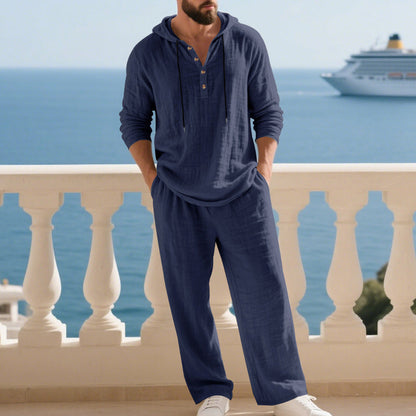 Conjunto para hombre: camiseta holgada con capucha y pantalones 