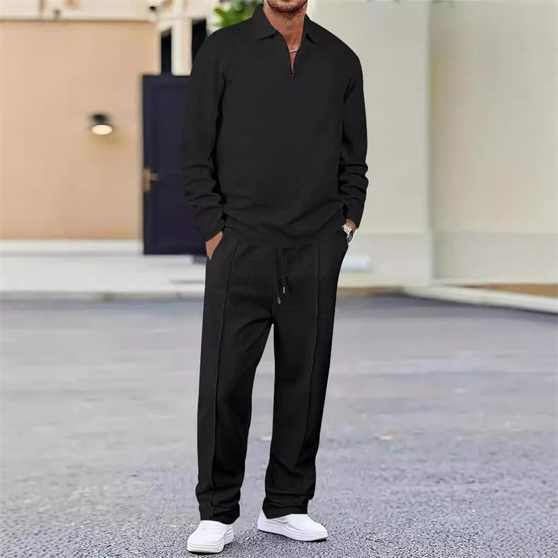 Conjunto de 2 piezas:  sudadera con tejido suave y pantalón de corte recto