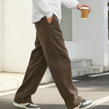 Pantalones de hombre de corte holgado, con bolsillos y cordón