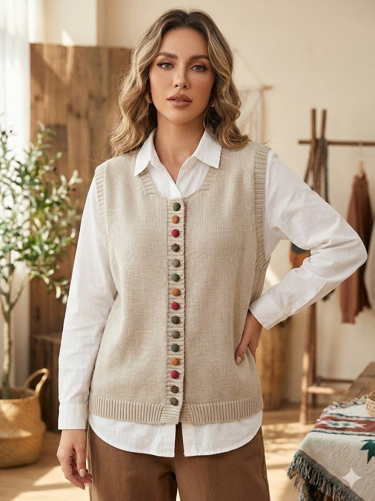 CHALECO DE PUNTO SIN MANGAS