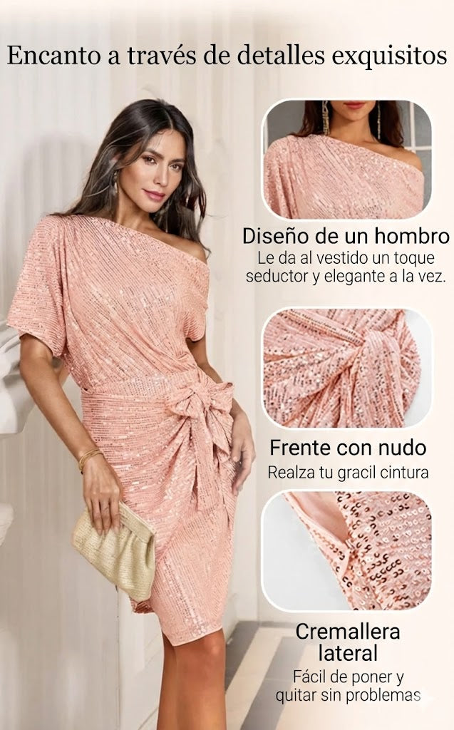 VESTIDO ELEGANTE CON BRILLANTES